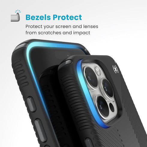 Speck 2 16 Presidio Grip iPhone Pro Max Case - MagSafe and ClickLock - Slim Black/Slate Phone Case
