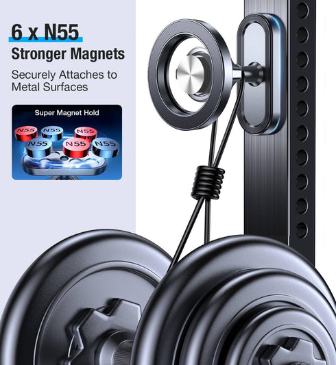 17 16 15 14 13 Coolpow Dual Magnetic Phone Holder for Gym Mag Safe Phone HolderStrong Magnet Gym Phone Holder Camera