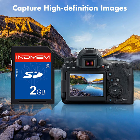INDMEM 2 Pack SD Card, 2GB Class 4 Flash Memory Card, 2G SLC Standard Secure Digital Cards