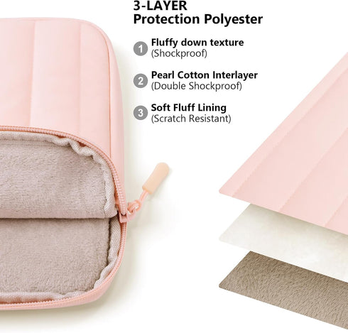 COOTHINE 6.8-7 Inch Puffy Sleeve Pouch for Kindle/eReader/eBook (Puffy Pink)