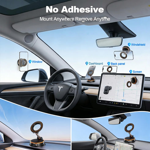 Uprosdik 3000gf 360 17/16/15 Magnetic Car Phone Holder, MagSafe Suction, Adjustable Zinc Alloy Mount