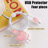 Cute Waves DIY Cable Protector for iPhone Charger, Kawaii 3D Love Heart Design, Data Cable USB Charger Protector for