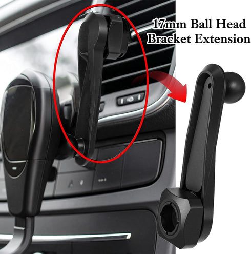 Xelsluthe 2 Pack 17mm Ball Joint Extension Arm, Ball Magnetic Female to Male Head Car Phone Mount Extension for Car Air