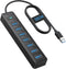 PHIXERO 7 Port USB Hub with 1.6FT Long Cable, Multi USB Port Hub, USB Extension Hub for Laptop, Compatible with USB