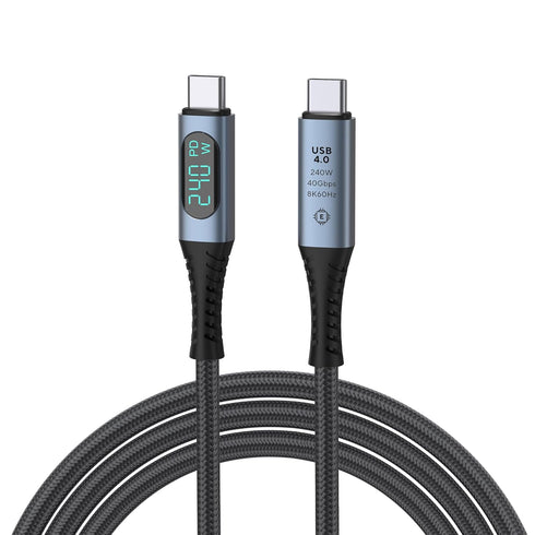 240W USB C to USB C Fast Charging Cable with LED Display 1m/3.3ft, PD 3.1, USB 4 for MacBook/iPad/Samsung