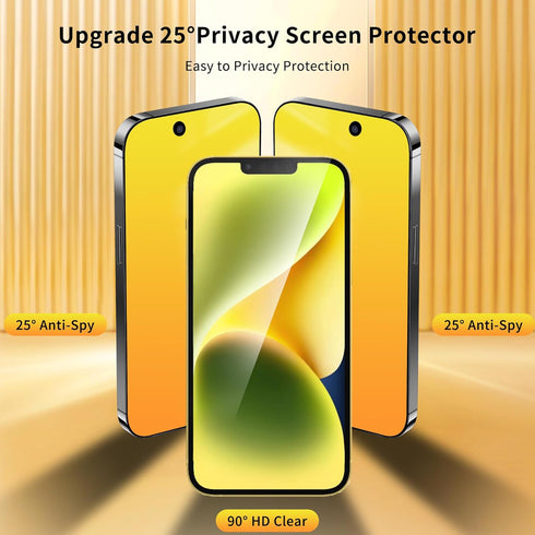 2 Pack Privacy Screen Protector for iPhone 14 / iPhone 13 / iPhone 13 Pro, Anti-Spy Tempered Glass, Gradient Colorful