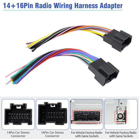 Buick,14Pin 16Pin Radio Wiring Harness Antenna Compatible with Chevrolet Chevy Sierra Silverado Express Suburban