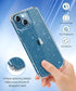 MIODIK iPhone 13 Case - Clear Glitter Shockproof Cover with Screen & Camera Lens Protectors for Women, 6.1 inch.