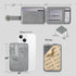 M-Plateau Phone Wallet Stick ON, Card Holder for Cell Phone with Elastic Magnetic Closure, Bifold Credit Card Holder