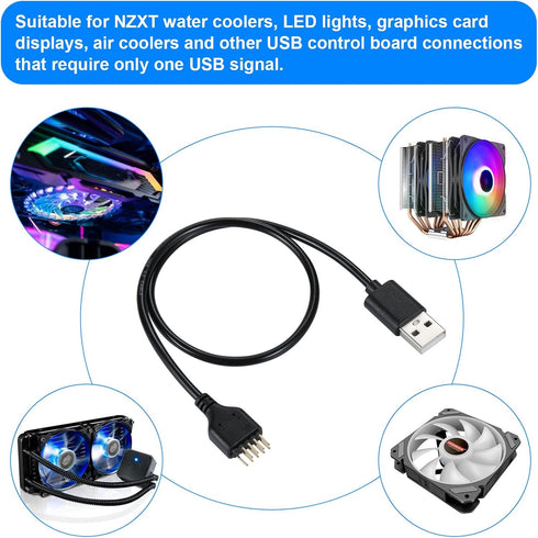 USB 2.0 9-PIN to USB A Header Cable, Motherboard Extension Adapter for USB Device
