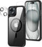 iPhone 15 Plus Magnetic Case (Black) with Screen Protector & Camera Lens Protector, Compatible with MagSafe,