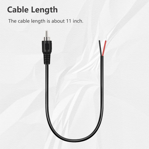 4 Pack RCA Male to Speaker Wire, RCA Male Plug Adapter to Bare Wire Open End Audio Cable for Amplifier