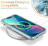 Esdot for iPhone 13 Case Opal Marble Teal - Built-in Screen Protector, Military Grade Rugged Cover for Women Girls, 6.1"