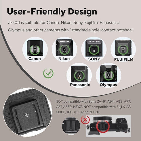 ZENIKO ZF04 6500K200K,372 Lightweight On-Camera Flash,Mini Flash Speedlite, CCT Full-Power Flash Light with Universal