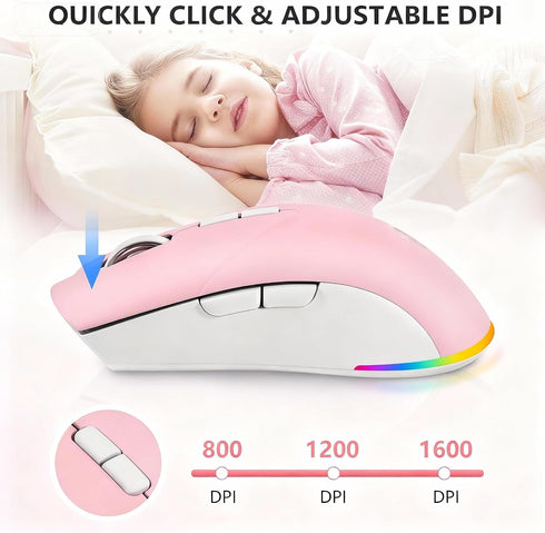 mobiproduct 1600 7 Wired Mouse, USB Computer Mouse DPI Mobile Optical Mouse Ergonomic Design Computer Mice with Cord