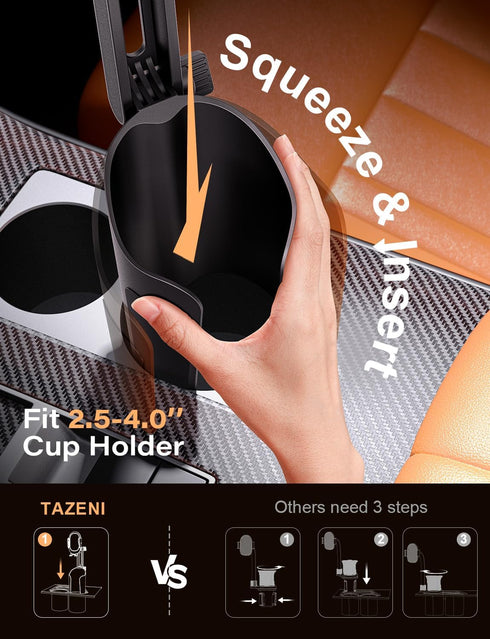 2-in-1 Cup Holder Phone Holder for Car, Adjustable Sturdy Fit for 4-7 inches Phones, Bottle Friendly