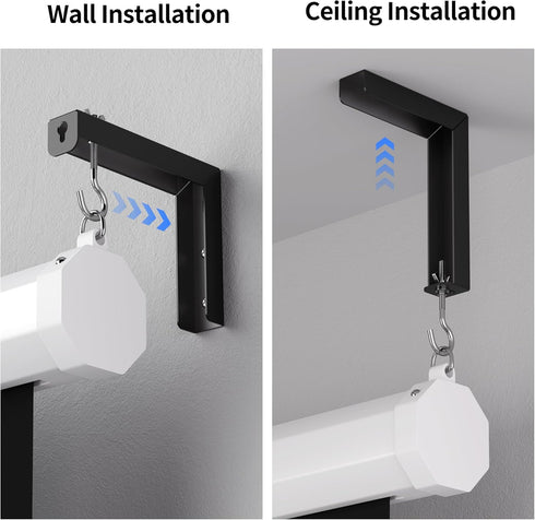 suptek 6 inch 66 lbs, 30 PRL001B, (1 Universal Projector Screen Wall Mount L-Brackets Wall Hanging Mount Adjustable