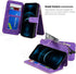 MODOS LOGICOS Detachable Wallet Folio Compatible with iPhone 12 Pro Max, Purple PU Leather Purse with Zipper Cash