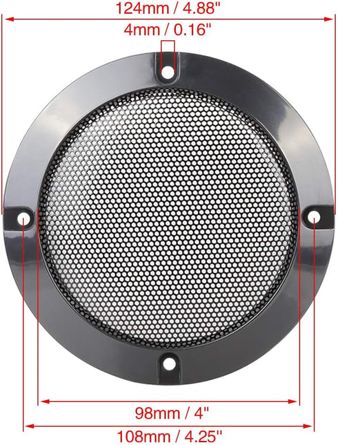 X AUTOHAUX 2pcs 4 Inches Metal Glossy Audio Speaker Cover Mesh Subwoofer Grill Horn Guard Decorative Circle Grille