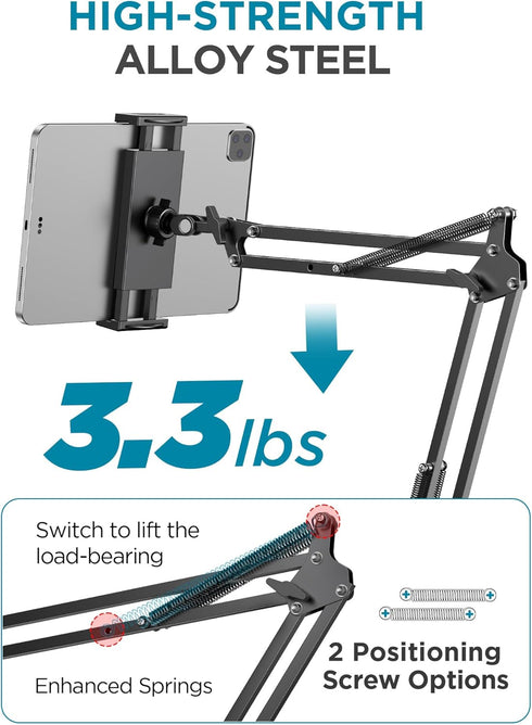 InnoGear Adjustable Tablet Stand, Phone Holder Mount for Desk Bed with 2 Clamps and Swivel Ball Head