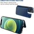 ONETOP Wallet Case for iPhone 13, PU Leather Kickstand with Card Holder, Double Magnetic Clasp, 6.1 Inch (Blue)