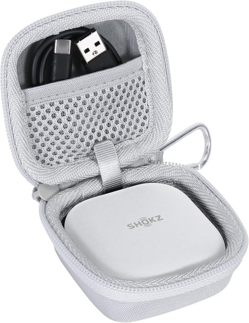 co2CREA Hard Case Replacement for SHOKZ OpenFit Open-Ear True Wireless Bluetooth Headphones, White