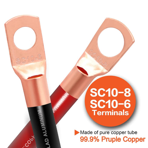 8 Gauge Wire (25ft Each - Red/Black), Copper Clad Aluminum CCA, Car Amplifier Power & Ground Cable