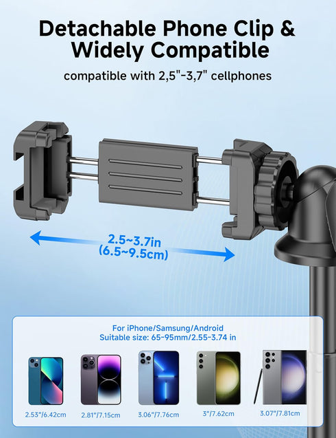 SelfieShow 360 16/15/Android Aluminum Selfie Stick Phone Tripod, Ball Head Selfie Stick for iPhone with Cold Shoe