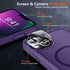 MOCCA Strong Magnetic iPhone 13 Case, Deep Purple Slim Shockproof, Compatible with MagSafe, Screen & Camera Protectors
