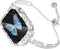 WINGLE Compatible with Apple Watch Bands 40mm for Women, Bling Diamond Slim Bracelet with Waterproof Bling Case