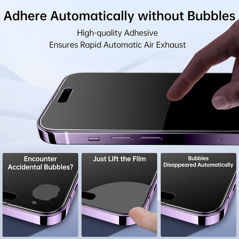 SYNCWIRE 9H Shatterproof Privacy Screen Protector for iPhone 14 Pro Max, 6.7" Full Coverage, Anti-Spy, 2-Pack.