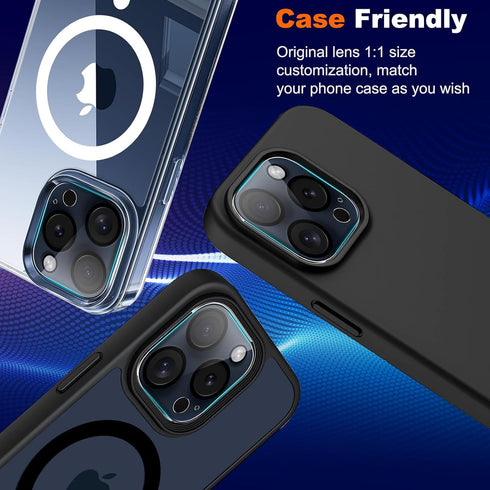 Ultra HD Tempered Glass Lens Protector for iPhone 15 Pro & Pro Max - 3 Pack, Anti-Scratch, Easy Install, Case Friendly.