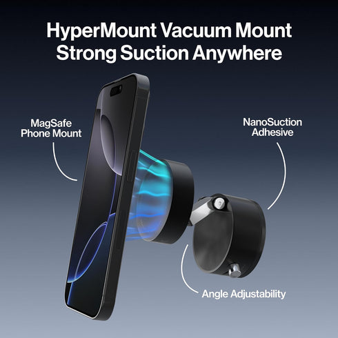 Statik 2) HyperMount (Gen Phone Mount, Magnetic Phone Holder, Car Mount for Phone Works on Smooth & Lightly Textured