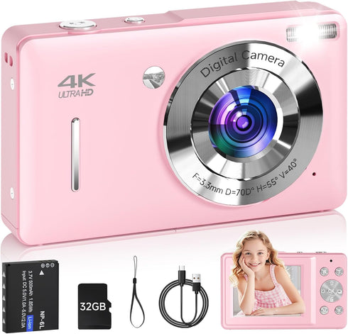 SMARTKLIK Digital Camera for Kids, FHD 1080P 44MP Point and Shoot Digital Camera