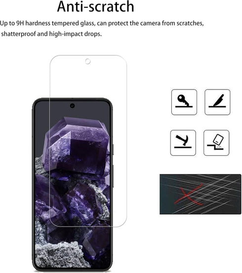 Easy Alignment Frame for Google Pixel 8 Pro Tempered Glass Screen Protector Film, 2-Pack