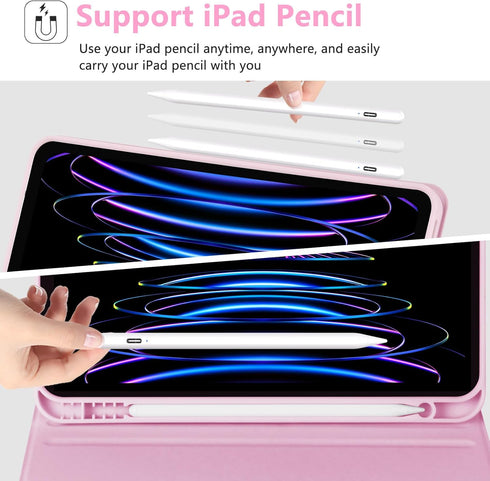 MMK Keyboard Case for iPad Pro 11 inch 4th/3rd Gen, iPad Air 5th/4th 10.9 inch & iPad Air 11 inch (M2) 2024, Pink