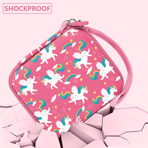 Leayjeen Kids Camera Case for ESOXOFFORE/Dylanto/GKTZ/HiMont/CAMCLID Instant Print Camera, Pink Unicorn (Case Only)