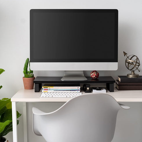 1-Tier Countertop Closet IRIS USA Multi-Purpose Modern PC Monitor Organizer Stand with Metal Legs, Ergonomic Desktop