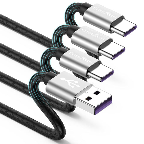 CyvenSmart 10ft USB C Type Charging Cable 3-Pack, Fast Charge for Samsung Galaxy S10 S9 S8 Plus (3A)