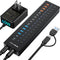 Powered USB 3.0 Hub, ACASIS 16 Port USB Hub with 60W Power Adapter, Wall Mount Support for PC and Laptop