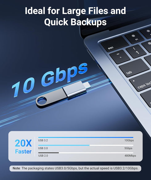 Syntech USB C Male to USB3 Female Adapter, Blue, Pack of 2, Compatible with iPhone 16 Pro Max, iMac 2021, iPad Pro