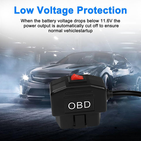 XMSJSIY OBD Power Cable for Dash Camera Type C OBD2 Power Adapter Hardwire Charger Cable for 24 Hours Surveillance