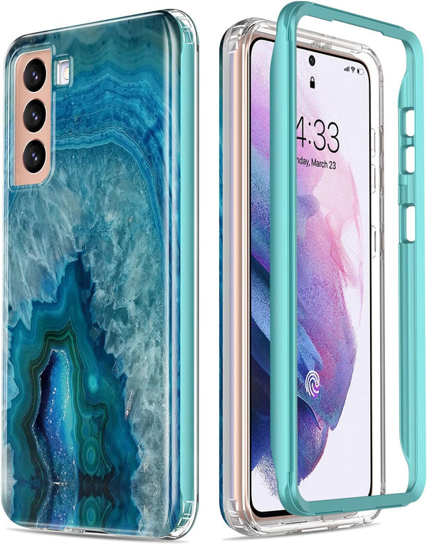Esdot Case for Samsung Galaxy S21 Plus, Military Grade Rugged Cover with Fashionable Designs for Women, Agate Stone