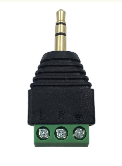 CERRXIAN 3.5mm 3 Pole Stereo Audio Video Male to 3 Screw Terminal Female Adapter, 2-Pack