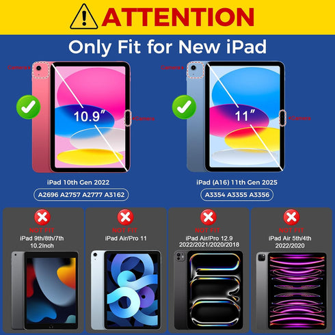 2 Pack 11th A16 2025 10th 10.9 Inch 2022, 9H BLOSOMEET Screen Protector for iPad & Generation HD Clear Hardness