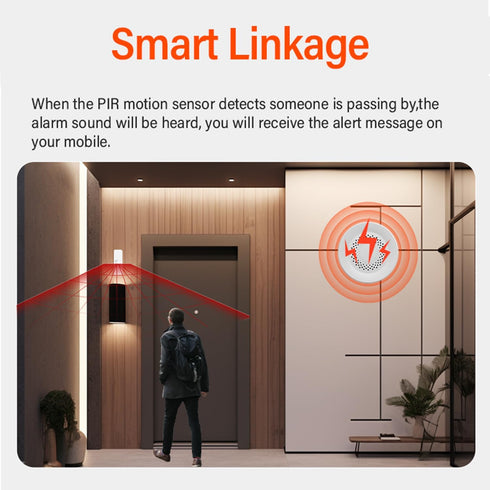 WiFi Siren Alarm, Smart Home Wireless Burglar Alarm, 100dB Sounder, Tuya App Control, Compatible with Alexa