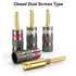 Speaker Banana Plugs (12 Pcs, 6 Pairs), 24K Gold Plated Connectors for Speaker Wire, Pin Plug Closed Dual Screw Type