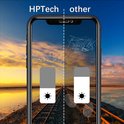 HPTech Privacy Screen Protector (2 Pack) for iPhone 11 & XR, 6.1", Anti-Spy, Tempered Glass, 0.33mm, Bubble-Free, Case