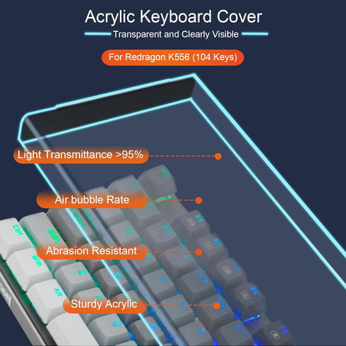Design Wish Keyboard Cover for Redragon K556, Water Resistant Acrylic Dust Cover Compatible with Mechanical Keyboard