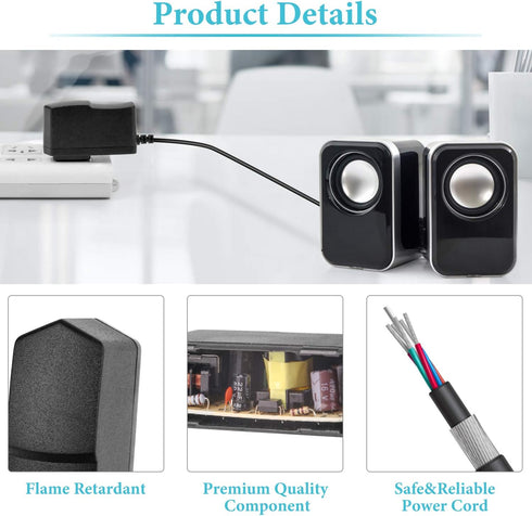 12V 2A Power Supply AC Adapter, Slim Design AC DC Switching Adapter for DC12V Security CCTV Camera